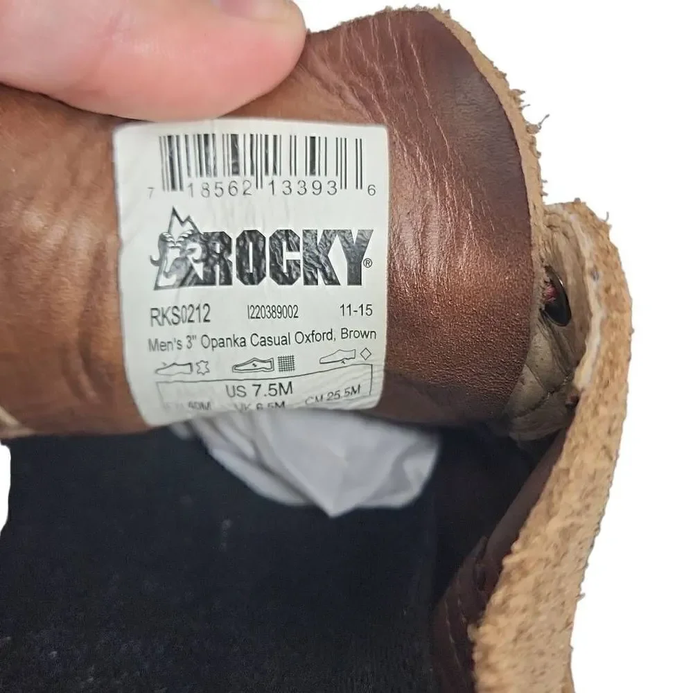 Rocky Men's 7.5M Opanka Casual Oxford Brown Suede Lace Up Shoes RKS0212‎